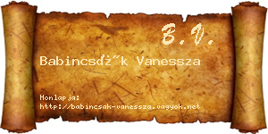 Babincsák Vanessza névjegykártya